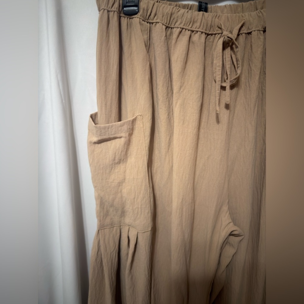 Merokeety tan wide leg cargo trouser M - Picture 4 of 13